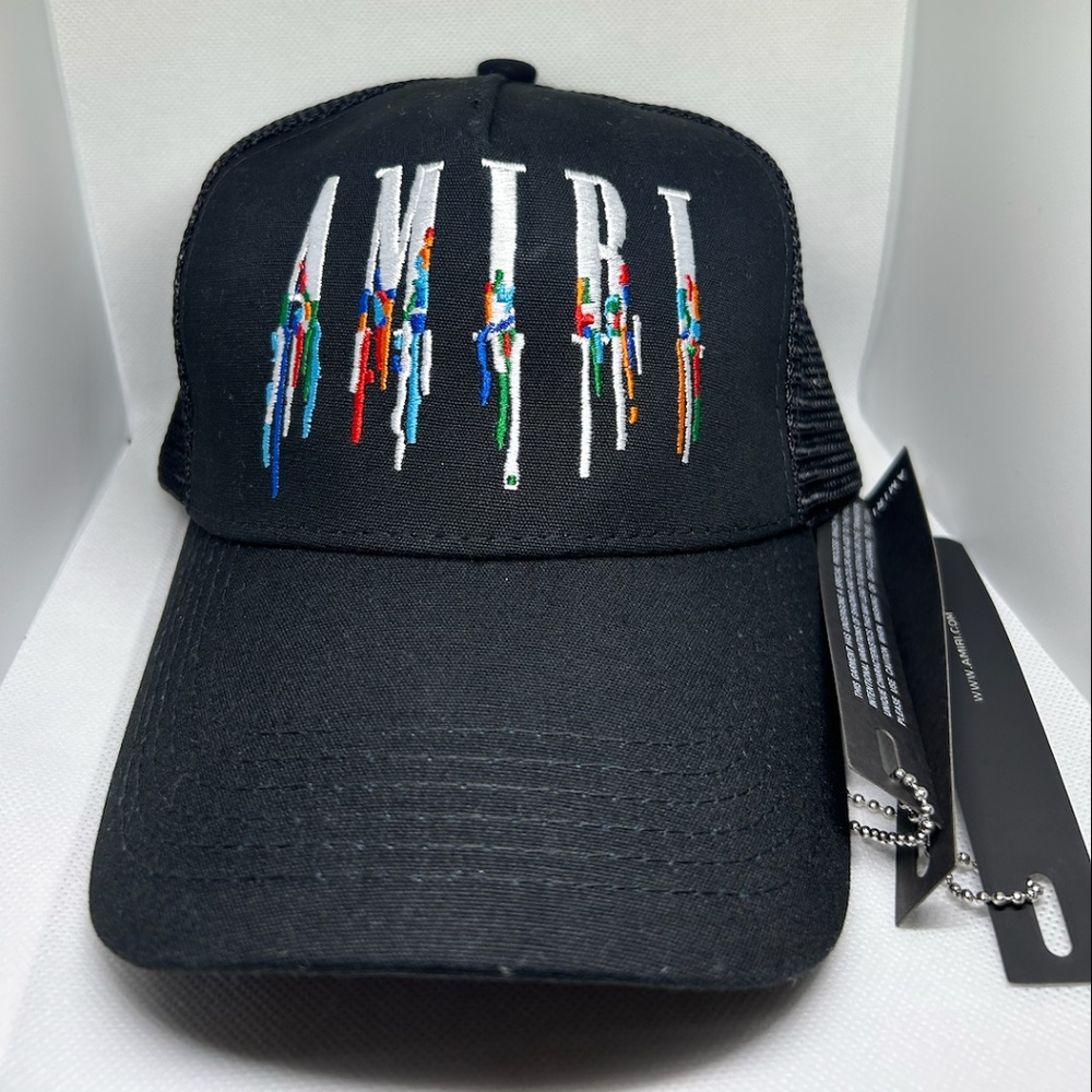 Amiri Drip Logo Trucker Hat New